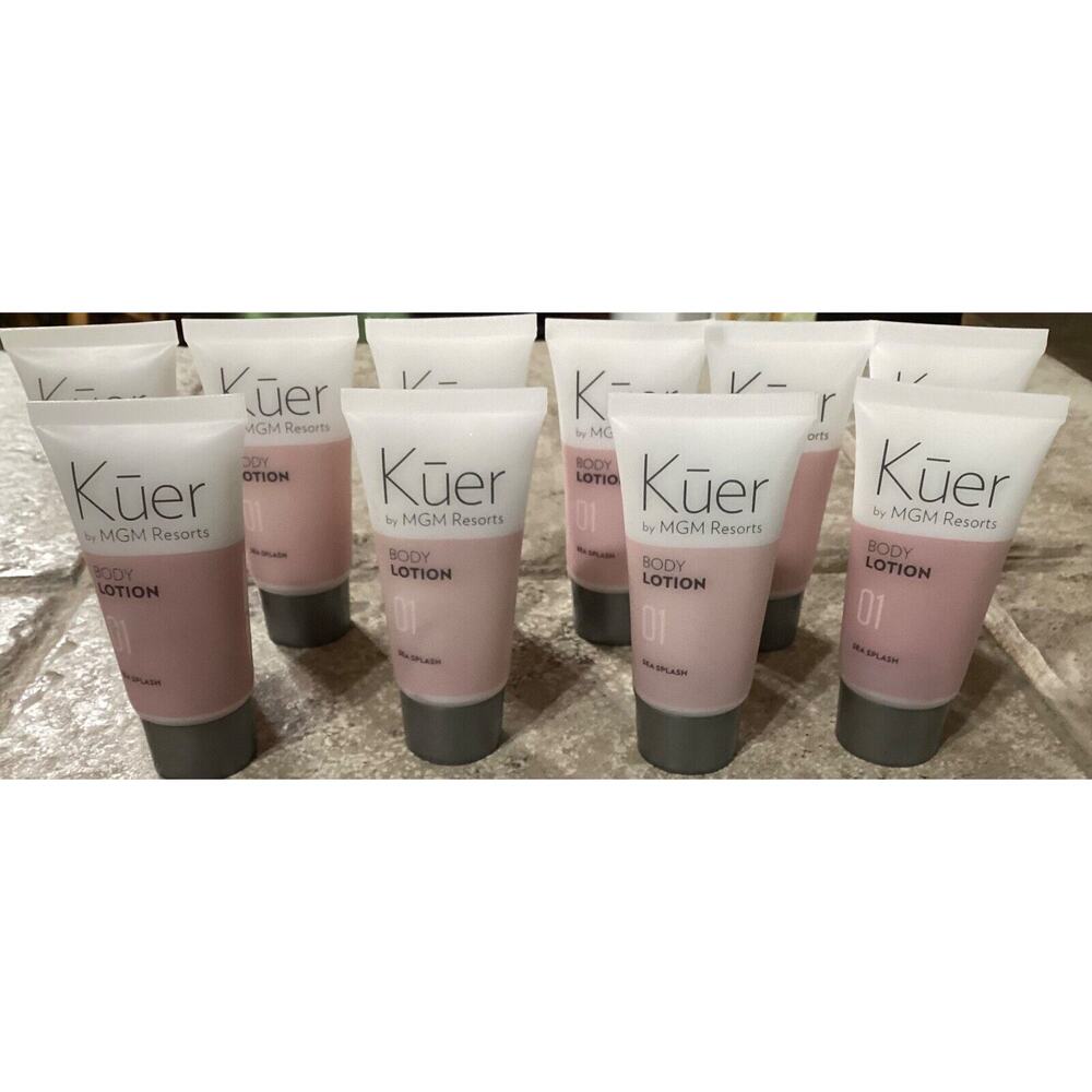 Lot of 10 ~ Kūer Body Lotion Travel Size ~Sea Splash ~ 1.25 fl oz ~ Paraben Free